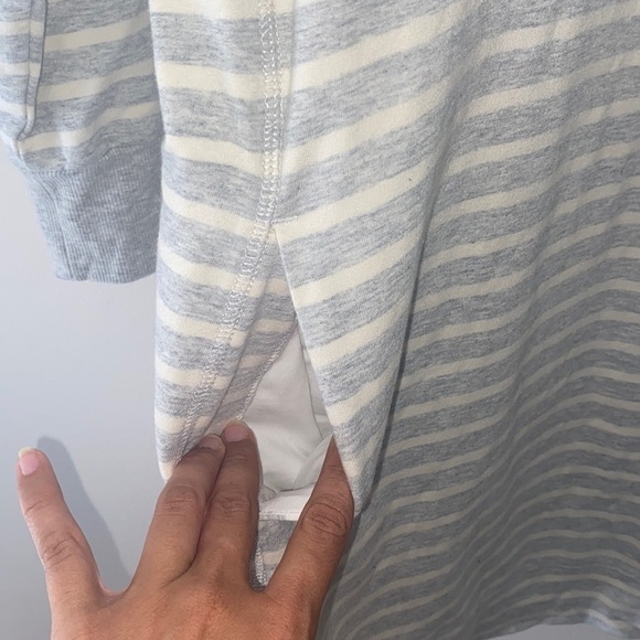 Vineyard Vines Cotton Gray Striped Sweatshirt Dress - Picture 3 of 5